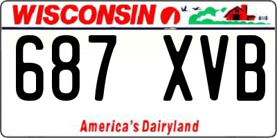 WI license plate 687XVB