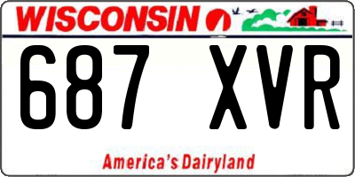 WI license plate 687XVR