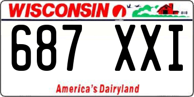 WI license plate 687XXI