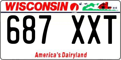 WI license plate 687XXT