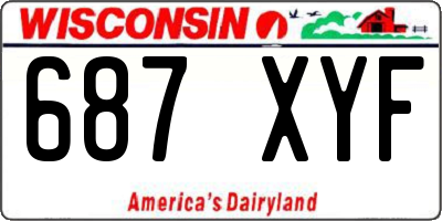 WI license plate 687XYF