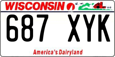 WI license plate 687XYK