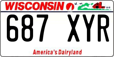 WI license plate 687XYR
