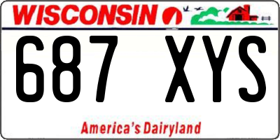 WI license plate 687XYS