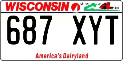 WI license plate 687XYT
