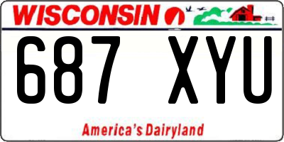 WI license plate 687XYU