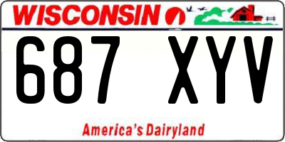 WI license plate 687XYV