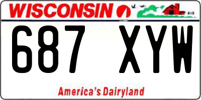 WI license plate 687XYW