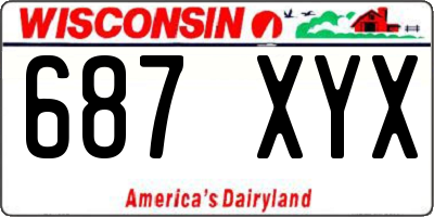 WI license plate 687XYX
