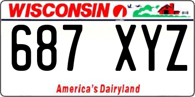 WI license plate 687XYZ