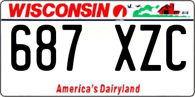 WI license plate 687XZC
