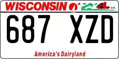 WI license plate 687XZD