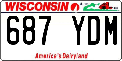 WI license plate 687YDM