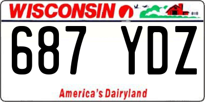 WI license plate 687YDZ