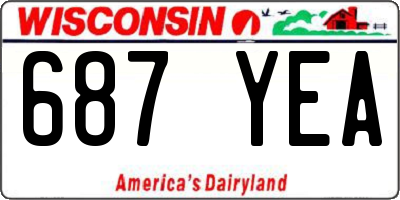 WI license plate 687YEA
