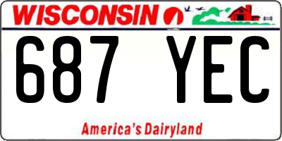 WI license plate 687YEC