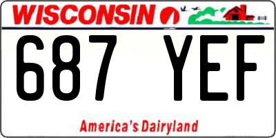 WI license plate 687YEF