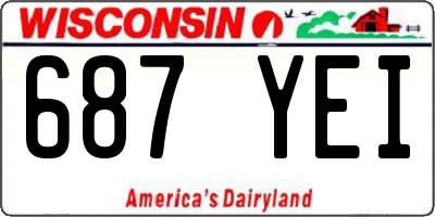 WI license plate 687YEI
