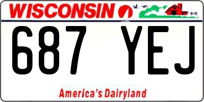WI license plate 687YEJ