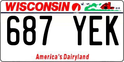 WI license plate 687YEK