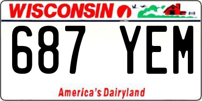 WI license plate 687YEM