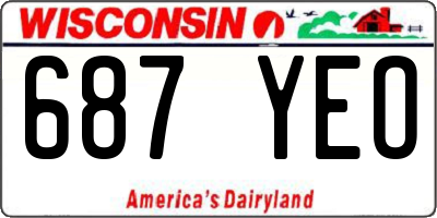 WI license plate 687YEO