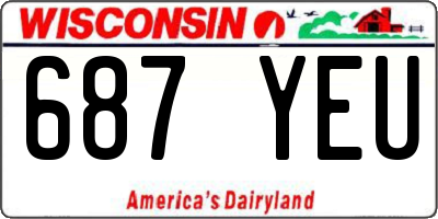 WI license plate 687YEU