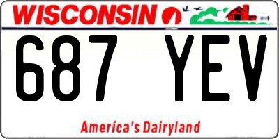 WI license plate 687YEV