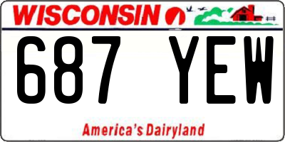 WI license plate 687YEW