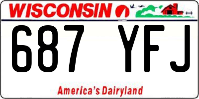 WI license plate 687YFJ