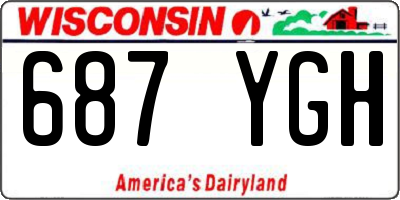 WI license plate 687YGH