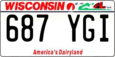 WI license plate 687YGI