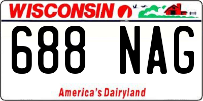 WI license plate 688NAG