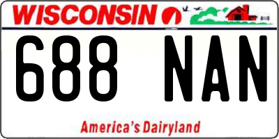 WI license plate 688NAN