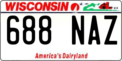 WI license plate 688NAZ