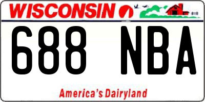 WI license plate 688NBA