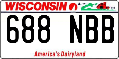 WI license plate 688NBB