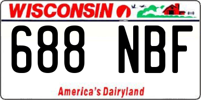 WI license plate 688NBF