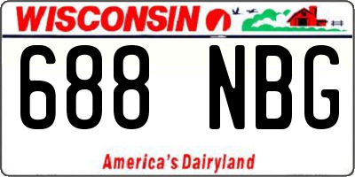 WI license plate 688NBG