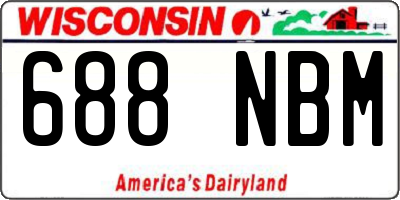 WI license plate 688NBM