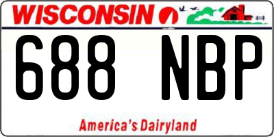 WI license plate 688NBP
