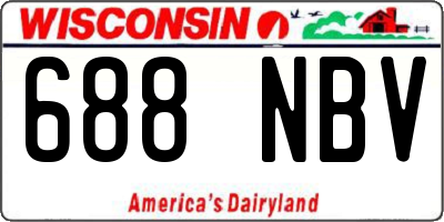 WI license plate 688NBV