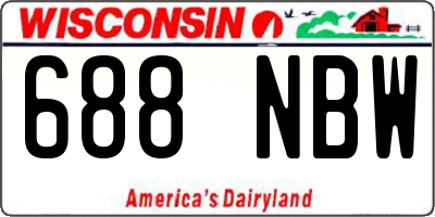 WI license plate 688NBW