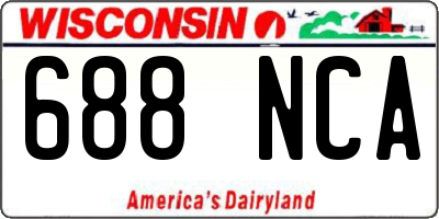 WI license plate 688NCA