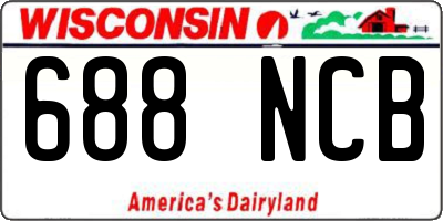 WI license plate 688NCB