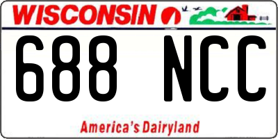 WI license plate 688NCC