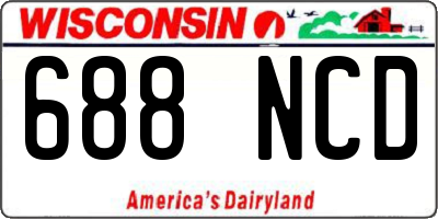 WI license plate 688NCD