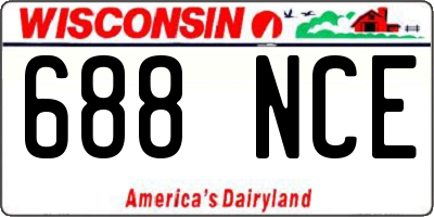 WI license plate 688NCE