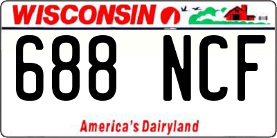 WI license plate 688NCF