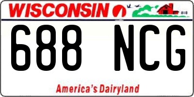 WI license plate 688NCG